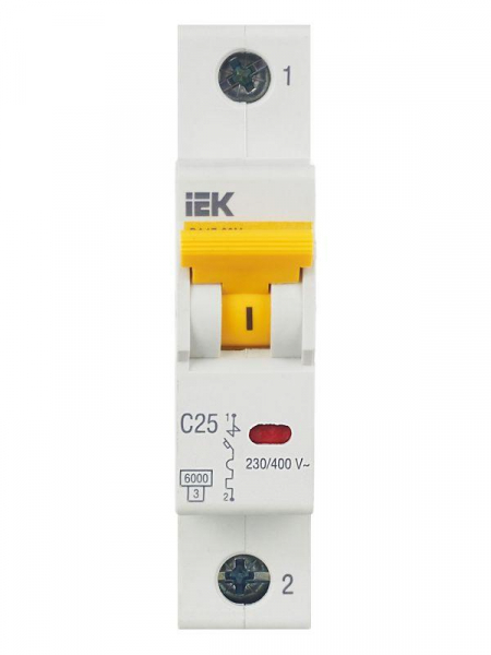Выключатель автоматический модульный 1п C 25А 6кА ВА47-60M KARAT IEK MVA31-1-025-C ТехноИмпульс