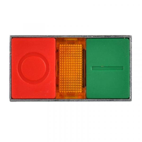 Кнопка LAY5-BW8465 "I-O" 1НО сдвоенная с подсветкой KARAT IEK BBD40-BW-K51 ТехноИмпульс