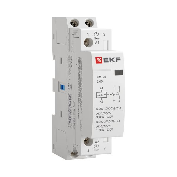 Контактор модульный КМ 20А 2NО (1 мод.) EKF km-1-20-20 ТехноИмпульс