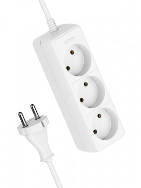 Удлинитель 3х1.5м без заземл. 16А IP20 ПВС 2х1.5 КОСМОС YKsm1.5m-3g(K) ТехноИмпульс