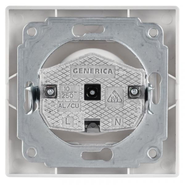 Розетка 1-м СП Кварта 10А IP20 без заземл. без защ. шторок бел. GENERICA ERK13-K01-10-DM ТехноИмпульс