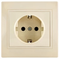 Розетка 1-м СП Кварта РС10-3-ККм 16А IP20 с заземл. без защ. шторок крем. GENERICA ERK14-K33-16-DM ТехноИмпульс