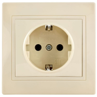 Розетка 1-м СП Кварта РС10-3-ККм 16А IP20 с заземл. без защ. шторок крем. GENERICA ERK14-K33-16-DM ТехноИмпульс