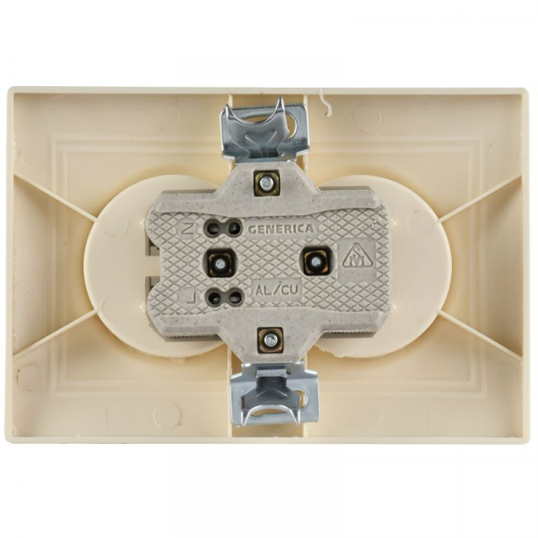 Розетка 2-м СП Кварта 10А IP20 без заземл. без защ. шторок крем. GENERICA ERK23-K33-10-DM ТехноИмпульс