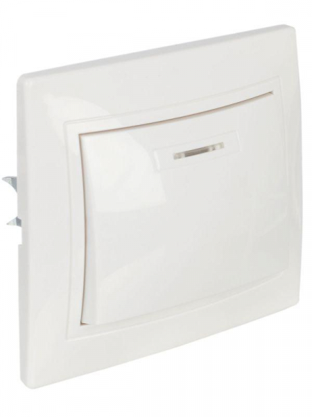 Выключатель 1-кл. СП Кварта 10А IP20 ВС10-1-1-КБ с индикацией бел. GENERICA EVK11-K01-10-DM ТехноИмпульс