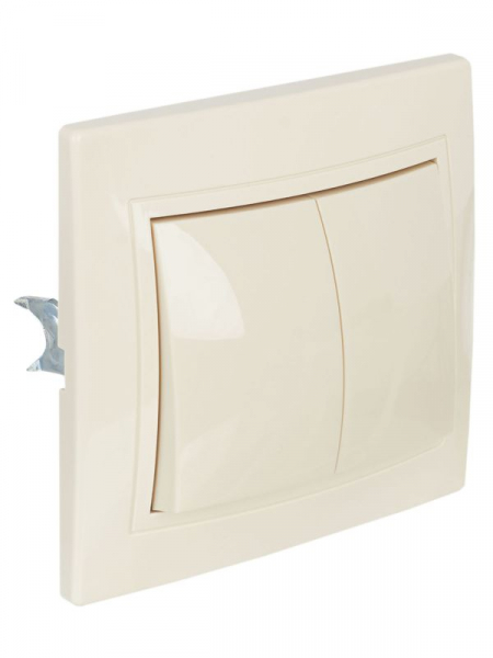 Выключатель 2-кл. СП Кварта 10А IP20 ВС10-2-0-ККм крем. GENERICA EVK20-K33-10-DM ТехноИмпульс