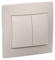 Выключатель 2-кл. СП Кварта 10А IP20 ВС10-2-0-ККм крем. GENERICA EVK20-K33-10-DM ТехноИмпульс