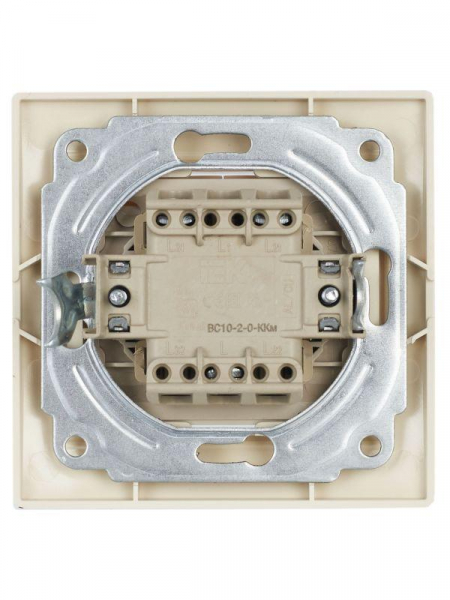 Выключатель 2-кл. СП Кварта 10А IP20 ВС10-2-0-ККм крем. GENERICA EVK20-K33-10-DM ТехноИмпульс