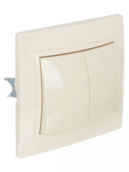 Выключатель 2-кл. СП Кварта 10А IP20 ВС10-2-0-ККм крем. GENERICA EVK20-K33-10-DM ТехноИмпульс