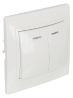 Выключатель 2-кл. СП Кварта 10А IP20 ВС10-2-1-КБ с индикацией бел. GENERICA EVK21-K01-10-DM ТехноИмпульс