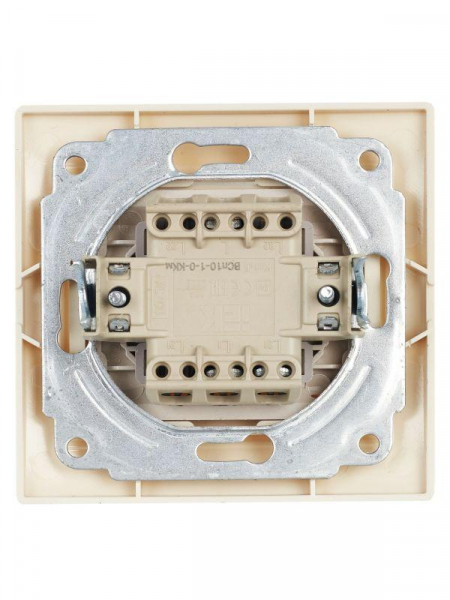 Переключатель проходной 1-кл. СП Кварта 10А IP20 ВСп10-1-0-ККм крем. GENERICA EVK12-K33-10-DM ТехноИмпульс