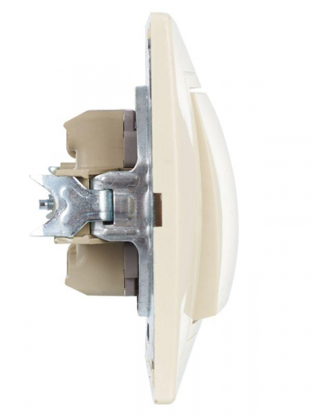 Переключатель проходной 1-кл. СП Кварта 10А IP20 ВСп10-1-0-ККм крем. GENERICA EVK12-K33-10-DM ТехноИмпульс