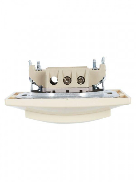 Переключатель проходной 1-кл. СП Кварта 10А IP20 ВСп10-1-0-ККм крем. GENERICA EVK12-K33-10-DM ТехноИмпульс