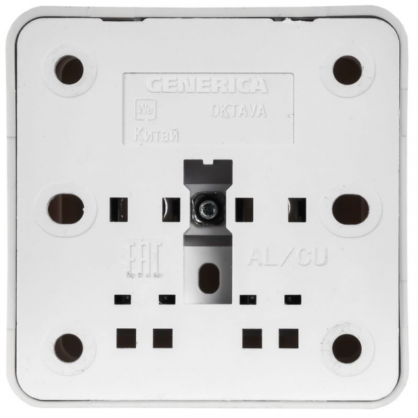 Розетка 1-м ОП Октава 10А IP20 без заземл. бел. GENERICA ERO10-K01-10-DC ТехноИмпульс