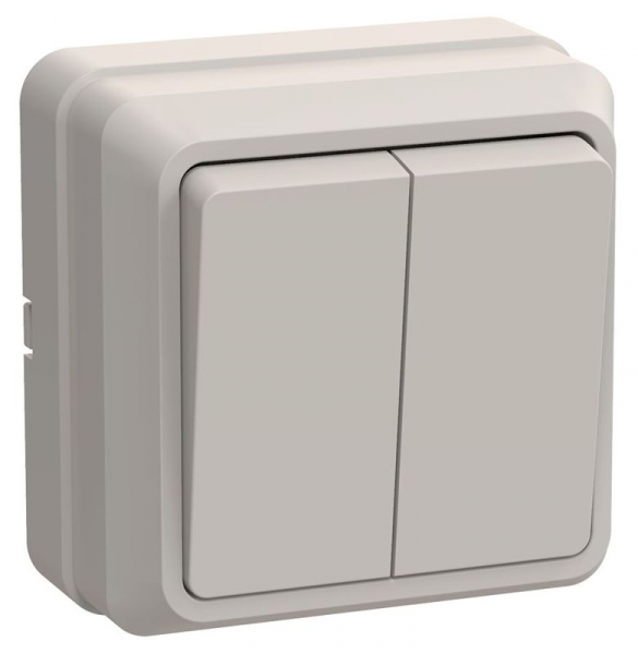 Выключатель 2-кл. ОП Октава 10А IP20 ВС20-2-0-ОКм крем. GENERICA EVO20-K33-10-DC ТехноИмпульс