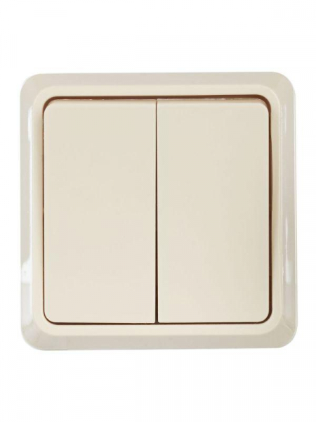 Выключатель 2-кл. ОП Октава 10А IP20 ВС20-2-0-ОКм крем. GENERICA EVO20-K33-10-DC ТехноИмпульс