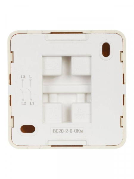 Выключатель 2-кл. ОП Октава 10А IP20 ВС20-2-0-ОКм крем. GENERICA EVO20-K33-10-DC ТехноИмпульс