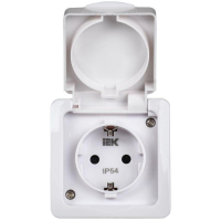 Розетка 1-м ОП Гермес Plus РСб20-3-ГПБб 16А IP54 с заземл. с крышкой бел. IEK ERMP12-K01-16-54-EC ТехноИмпульс