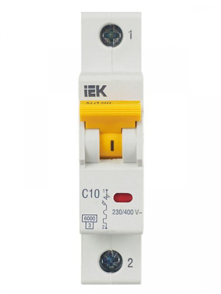 Выключатель автоматический модульный 1п C 10А 6кА ВА47-60M KARAT IEK MVA31-1-010-C ТехноИмпульс