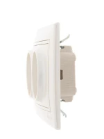 Розетка 2-м СП Mira 16А IP20 без заземл. со вставкой керамика жемчуж./бел. перламутр. LEZARD 701-3030-128 ТехноИмпульс