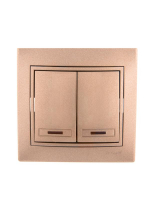 Выключатель 2-кл. СП Mira 10А IP20 с подсветкой со вставкой свет. корич. перламутр. LEZARD 701-3131-112 ТехноИмпульс