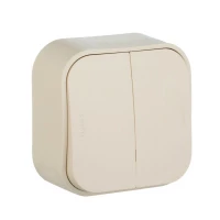 Выключатель 2-кл. ОП Quteo 10А IP20 10AX сл. кость IEK 782232 ТехноИмпульс