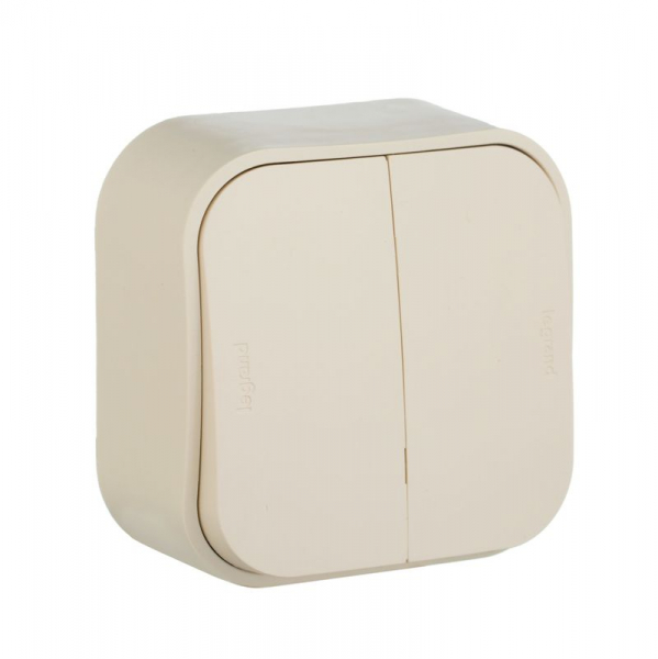 Выключатель 2-кл. ОП Quteo 10А IP20 10AX сл. кость IEK 782232 ТехноИмпульс