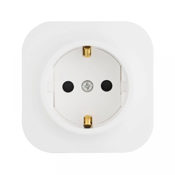 Розетка 1-м ОП Quteo 16А IP20 250В 2P+E с заземл. защ. шторки бел. IEK 782220 ТехноИмпульс