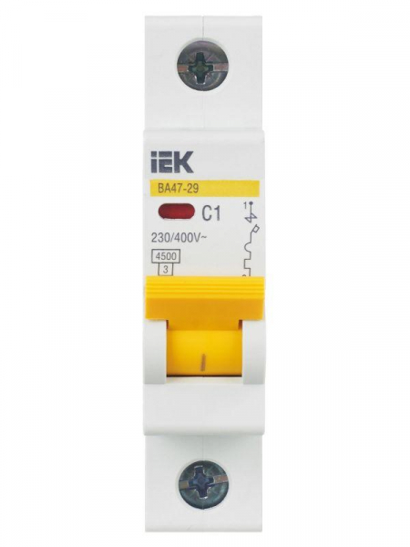 Выключатель автоматический модульный 1п C 1А 4.5кА ВА47-29 KARAT IEK MVA20-1-001-C ТехноИмпульс