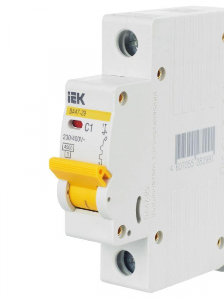 Выключатель автоматический модульный 1п C 1А 4.5кА ВА47-29 KARAT IEK MVA20-1-001-C ТехноИмпульс