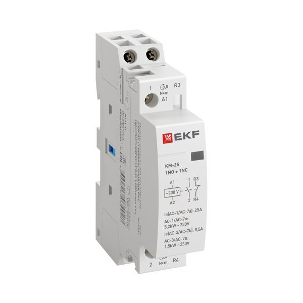 Контактор модульный КМ 25А NО+NC (1 мод.) EKF km-1-25-11 ТехноИмпульс