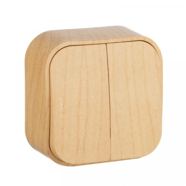 Выключатель 2-кл. ОП Quteo 10А IP20 10AX дерево IEK 782262 ТехноИмпульс