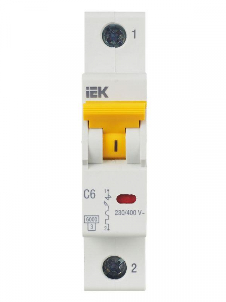 Выключатель автоматический модульный 1п C 6А 6кА ВА47-60M KARAT IEK MVA31-1-006-C ТехноИмпульс