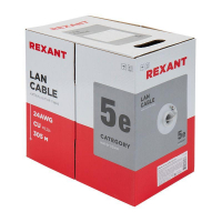 Кабель витая пара U/UTP кат.5E 2х2х24AWG solid CU PVC сер. (м) Rexant 01-0023 ТехноИмпульс