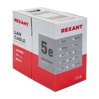 Кабель витая пара U/UTP кат.5E 2х2х24AWG solid CU PVC сер. (м) Rexant 01-0023 ТехноИмпульс