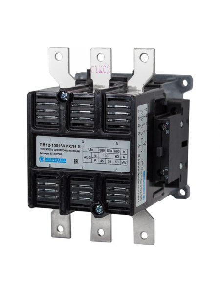 Пускатель ПМ 12-100150 УХЛ4 В 100А кат. 220В AC 2НО+2НЗ Электротехник ET502581 ТехноИмпульс