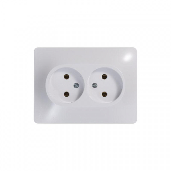 Розетка 2-м СП Glossa 16А IP20 без заземл. бел. SE GSL000120 ТехноИмпульс