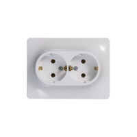 Розетка 2-м СП Glossa 16А IP20 с заземл. в сборе бел. SE GSL000124 ТехноИмпульс