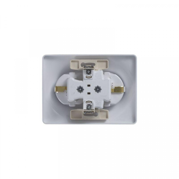 Розетка 2-м СП Glossa 16А IP20 с заземл. защ. шторки в сборе бел. SE GSL000126 ТехноИмпульс