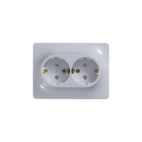 Розетка 2-м СП Glossa 16А IP20 с заземл. защ. шторки в сборе бел. SE GSL000126 ТехноИмпульс