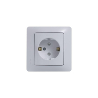 Розетка 1-м СП Glossa 16А IP20 с заземл. защ. шторки в сборе бел. SE GSL000144 ТехноИмпульс