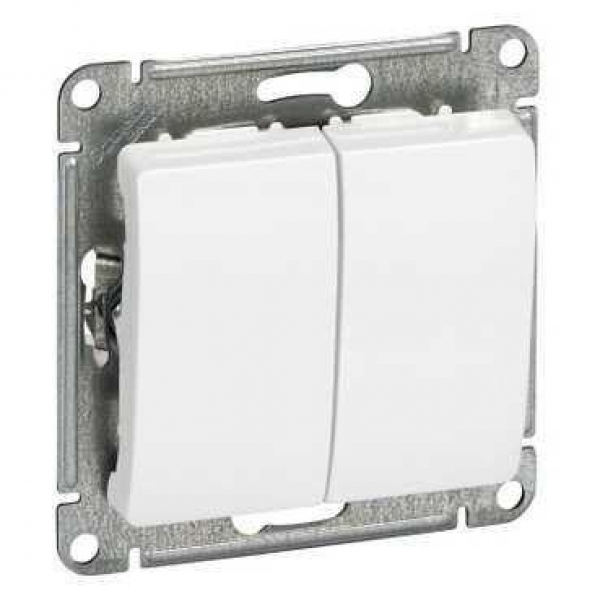 Выключатель 2-кл. СП Glossa 10А IP20 (сх. 5) 10AX механизм бел. SE GSL000151 ТехноИмпульс