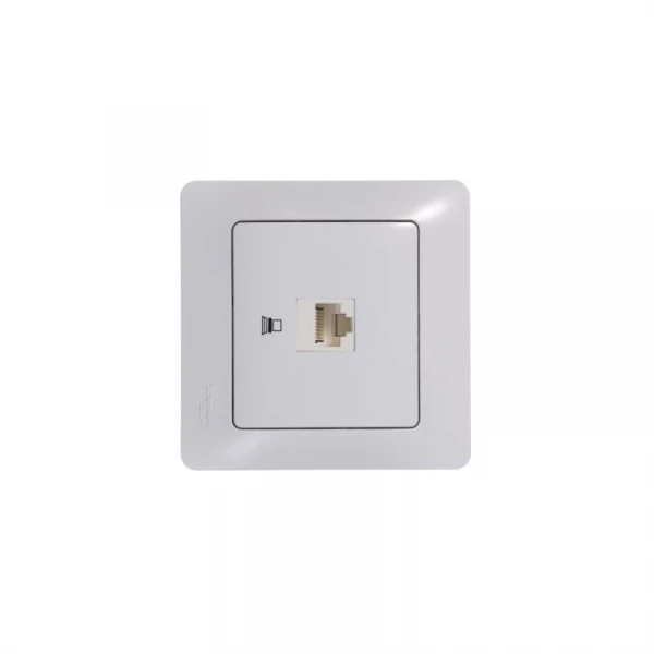 Розетка компьютерная 1-м СП Glossa RJ45 кат.5E механизм бел. SE GSL000181K ТехноИмпульс