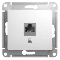 Розетка компьютерная 1-м СП Glossa RJ45 кат.5E механизм бел. SE GSL000181K ТехноИмпульс