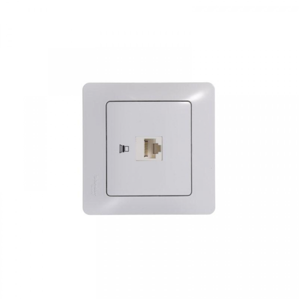 Розетка компьютерная 1-м СП Glossa RJ45 кат.5E механизм бел. SE GSL000181K ТехноИмпульс