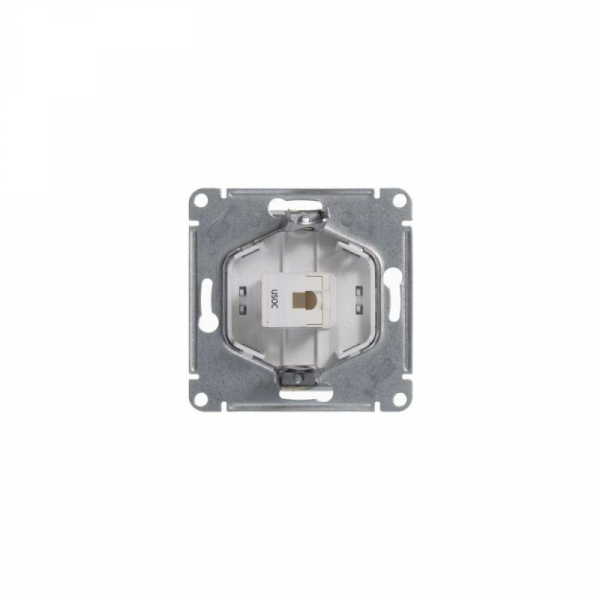 Розетка телефонная 1-м СП Glossa RJ11 механизм бел. SE GSL000181T ТехноИмпульс