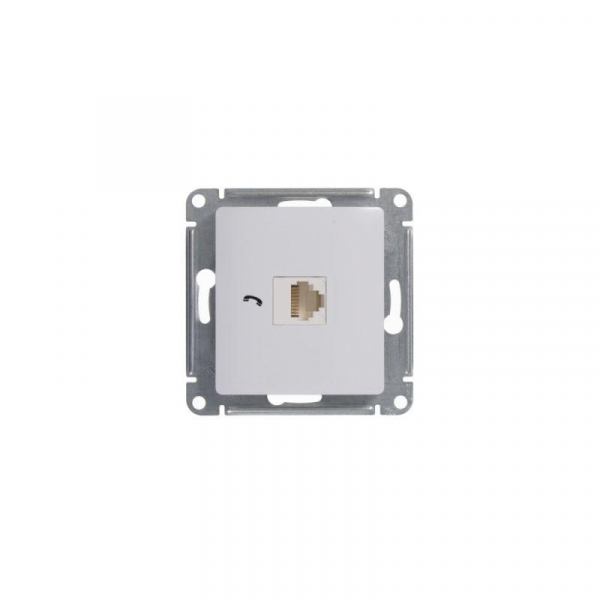 Розетка телефонная 1-м СП Glossa RJ11 механизм бел. SE GSL000181T ТехноИмпульс