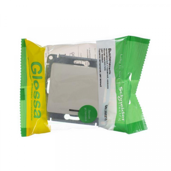 Выключатель 1-кл. СП Glossa 10А IP20 (сх. 1а) 10AX с подсветкой механизм беж. SE GSL000213 ТехноИмпульс