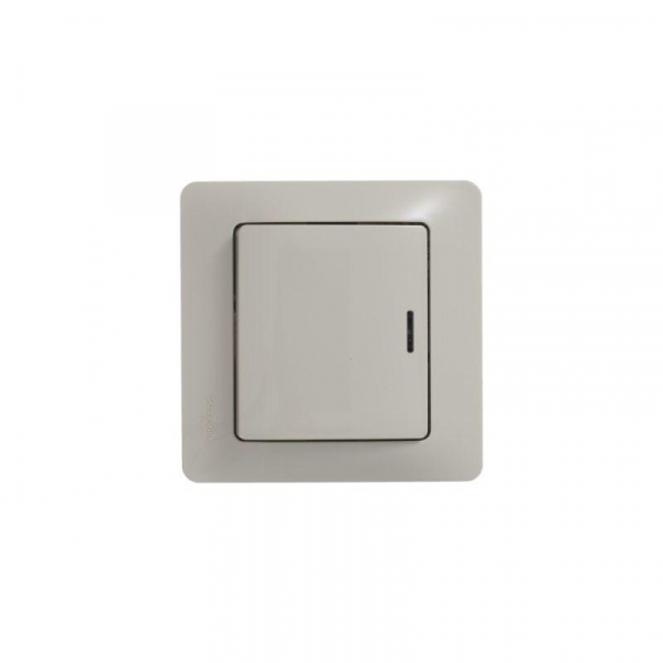 Выключатель 1-кл. СП Glossa 10А IP20 (сх. 1а) 10AX с подсветкой механизм беж. SE GSL000213 ТехноИмпульс