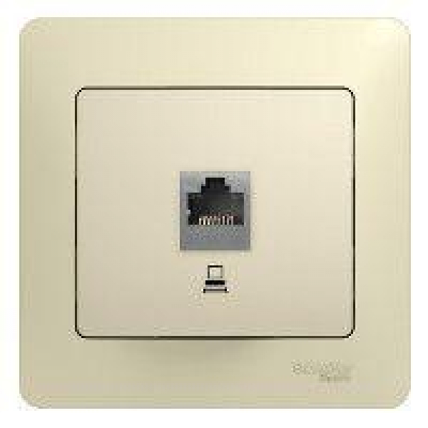 Розетка компьютерная 1-м СП Glossa RJ45 кат.5E механизм беж. SE GSL000281K ТехноИмпульс